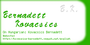 bernadett kovacsics business card